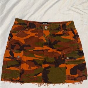 BDG Camouflage Mini Skirt - Orange and Green